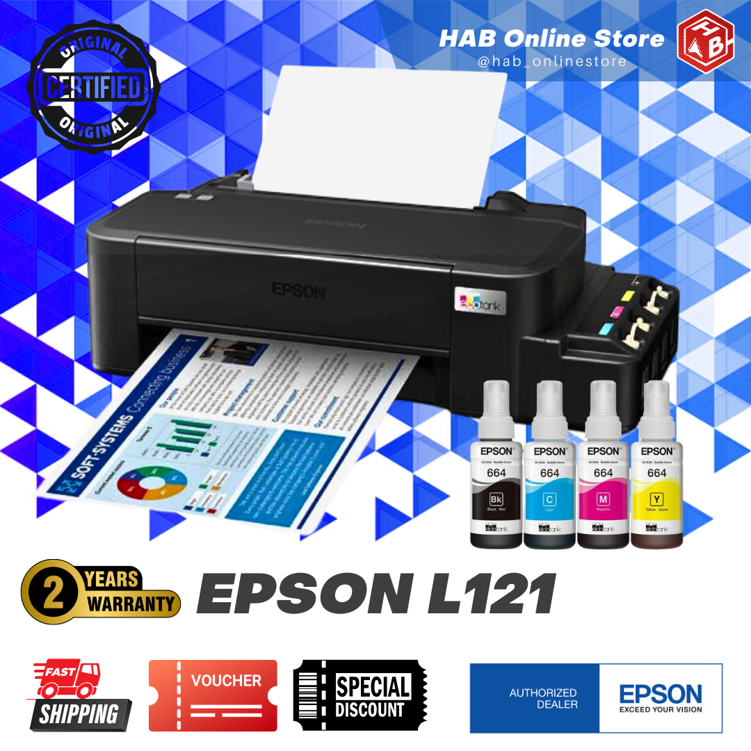 Brand New Original Epson L121 EcoTank Single Function Colored Printer ...