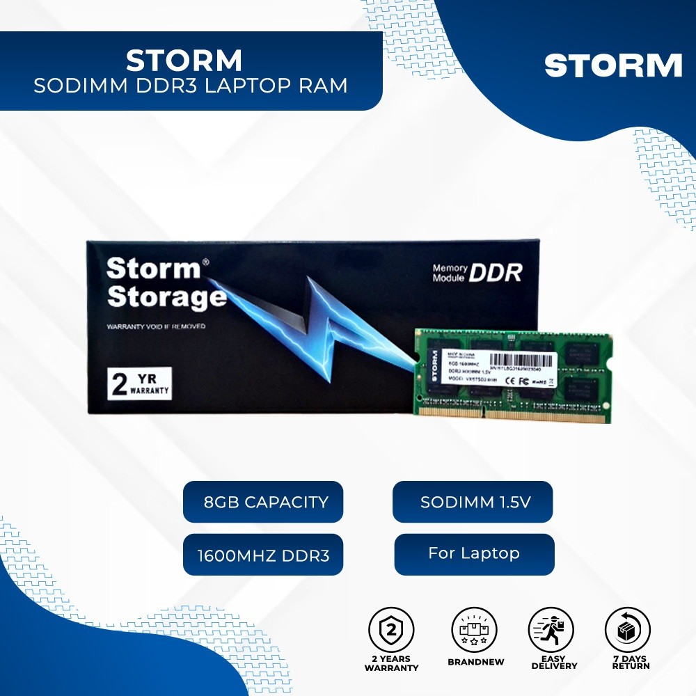 OVATION RAM STORM MEMORY FOR DESKTOP AND LAPTOP DDR3 DDR4 (8GB/16GB  1600MHZ 2666MHZ 3200MHZ