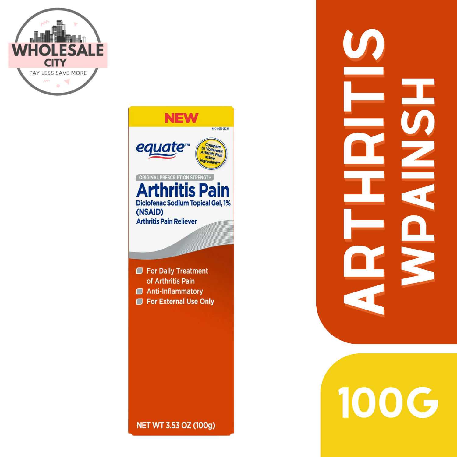 Equate Arthritis Pain Relieving Gel Diclofenac Sodium Gel 1 3.53oz