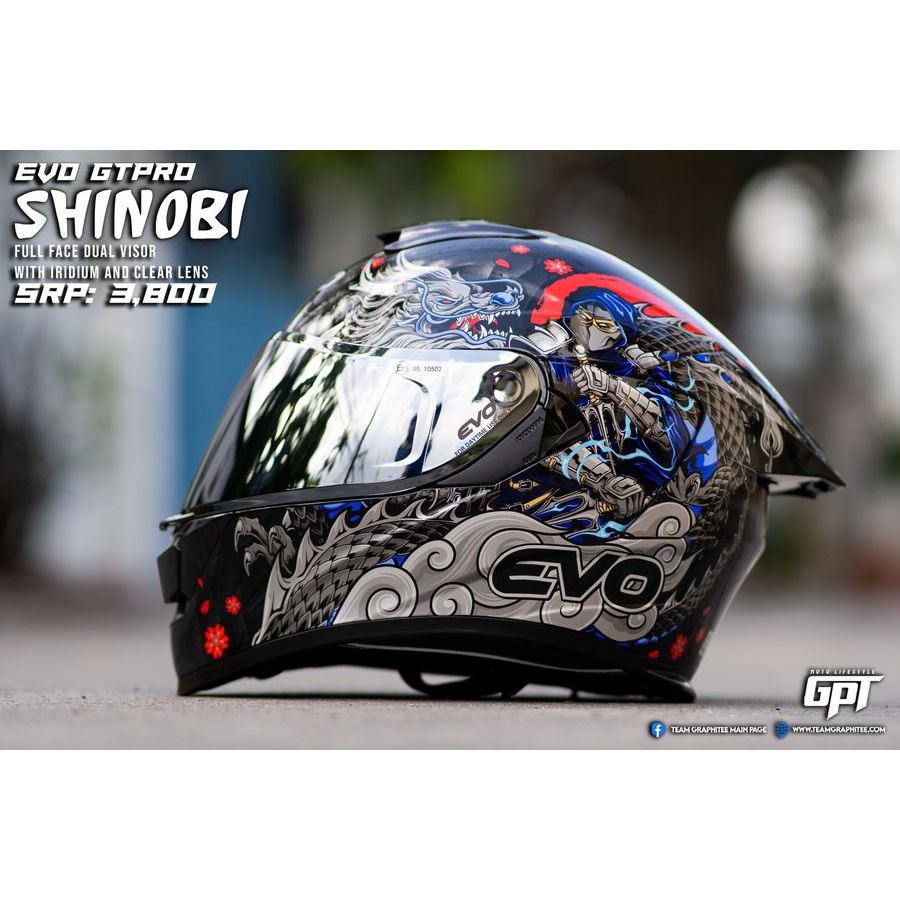car sticker EVO HELMET GT PRO SHINOBI (DUAL VISOR) Lazada PH