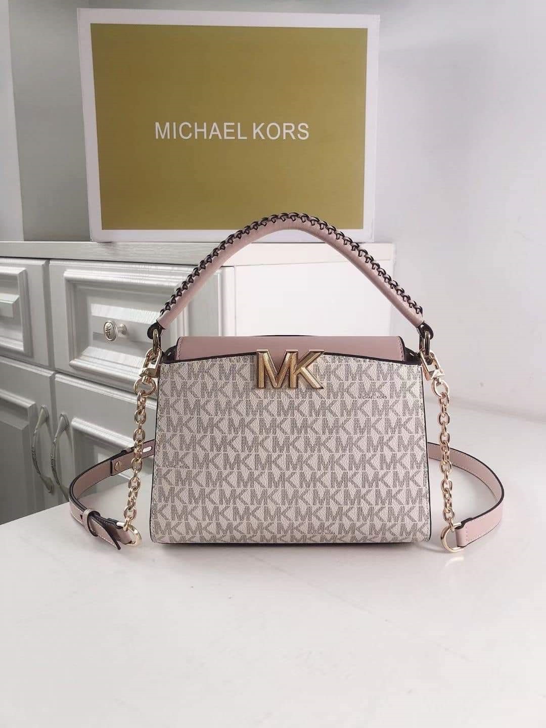 Original Michael Kors Karlie Small Logo Crossbody Bag - Vanilla | Lazada PH