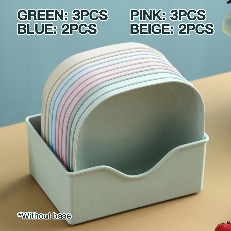 10PCS Wheat Straw Small Dessert Bowls, Stacked Pinch Bowls, Bamboo