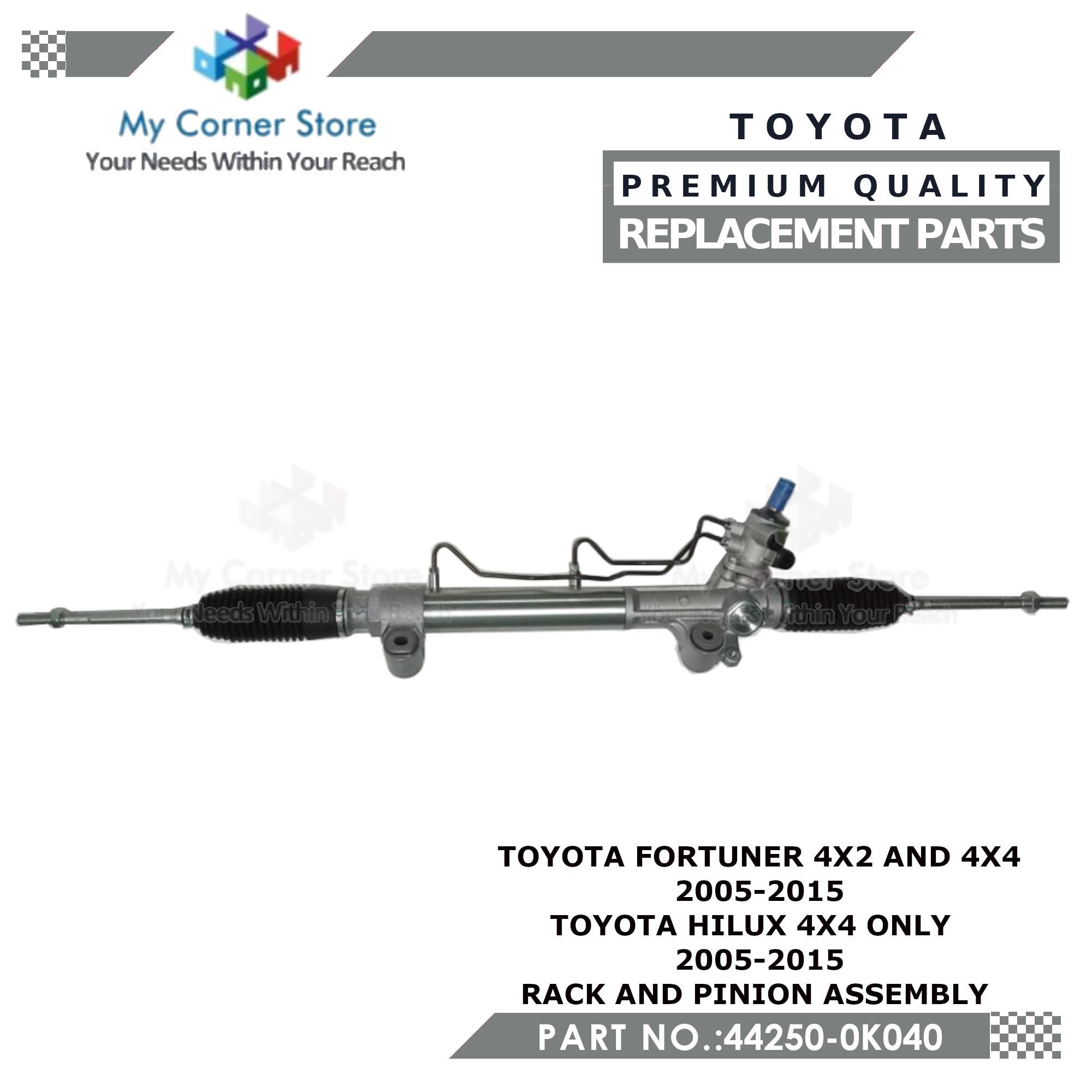 TOYOTA FORTUNER 4X4 and 4X2 / HILUX 4X4 20052015 REPLACEMENT RACK AND