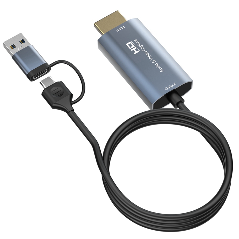 4K -Compatible to Type-C+USB Capture Card 1080P Computer Game Capture Card 1.8M