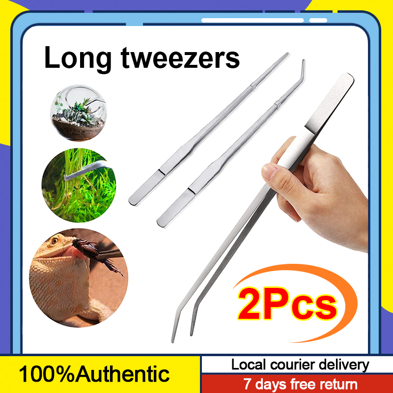 Reptile Feeding Tongs Stainless Steel Straight and Curved Reptile Tweezers  Feeding Tongs Long Handles 11.8 Inch