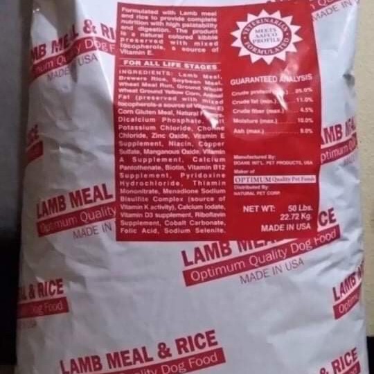 optima lamb and rice