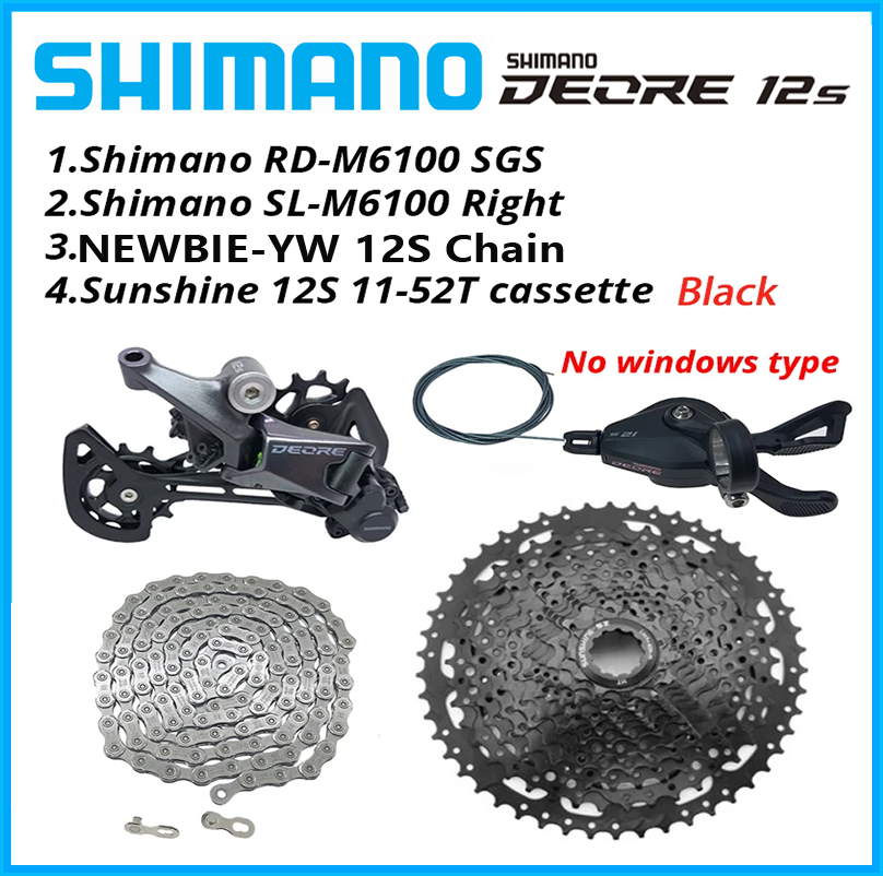 Shimano Deore M6100 12-Speed Groupset - 4pc Set With Derailleur