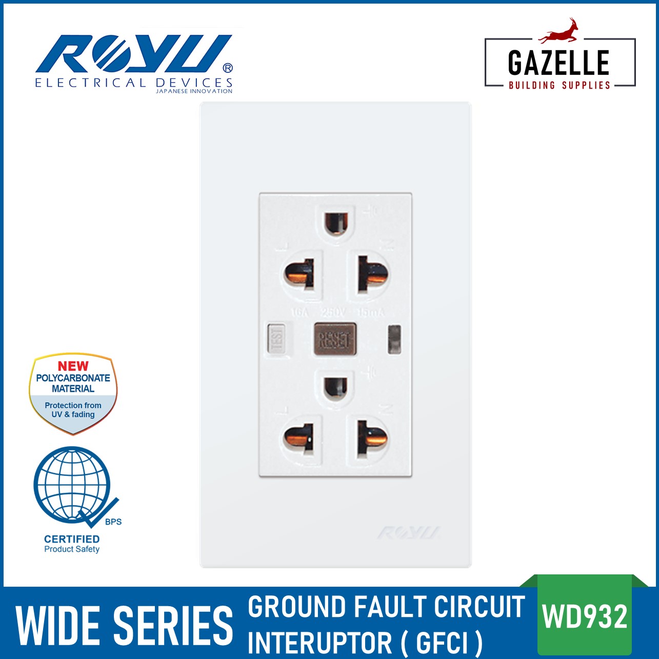 Royu Wide Series Ground Fault Circuit Interrupter GFCI WD933 Lazada PH