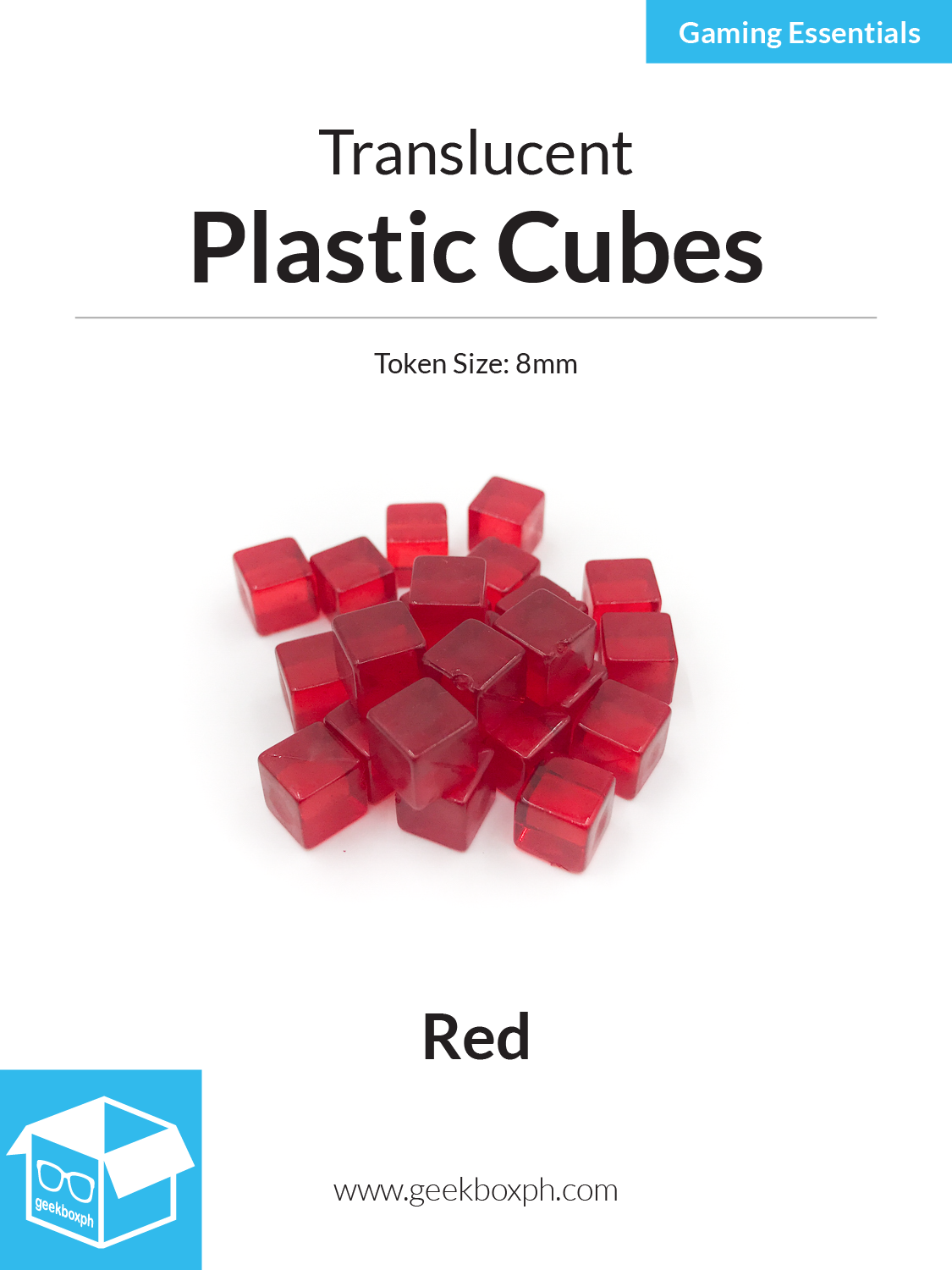 8mm Plastic Cube Tokens (Pack of 20) - Bits Tokens Game Accessories ...