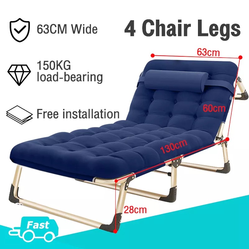 Multifunctional Folding Bed Home Simple Camp Recliner Freely Adjustable