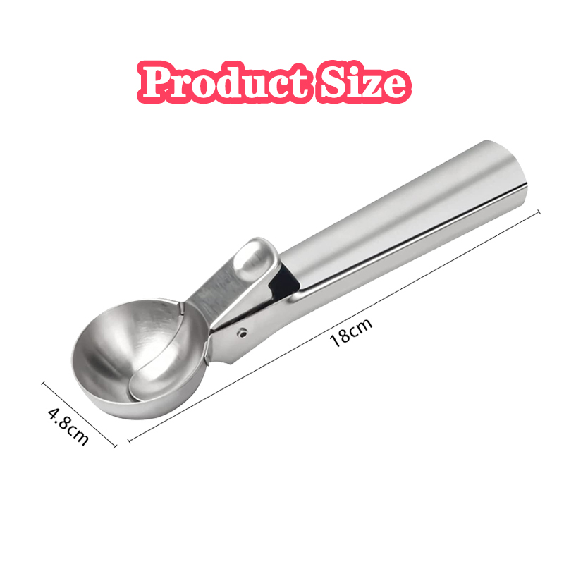 Yastant Stainless Steel Ice Cream Scoop with Trigger, Premium Ice Cream Scooper, Heavy Duty Metal Icecream Scoop Spoon Dishwasher Safe, Perfect for