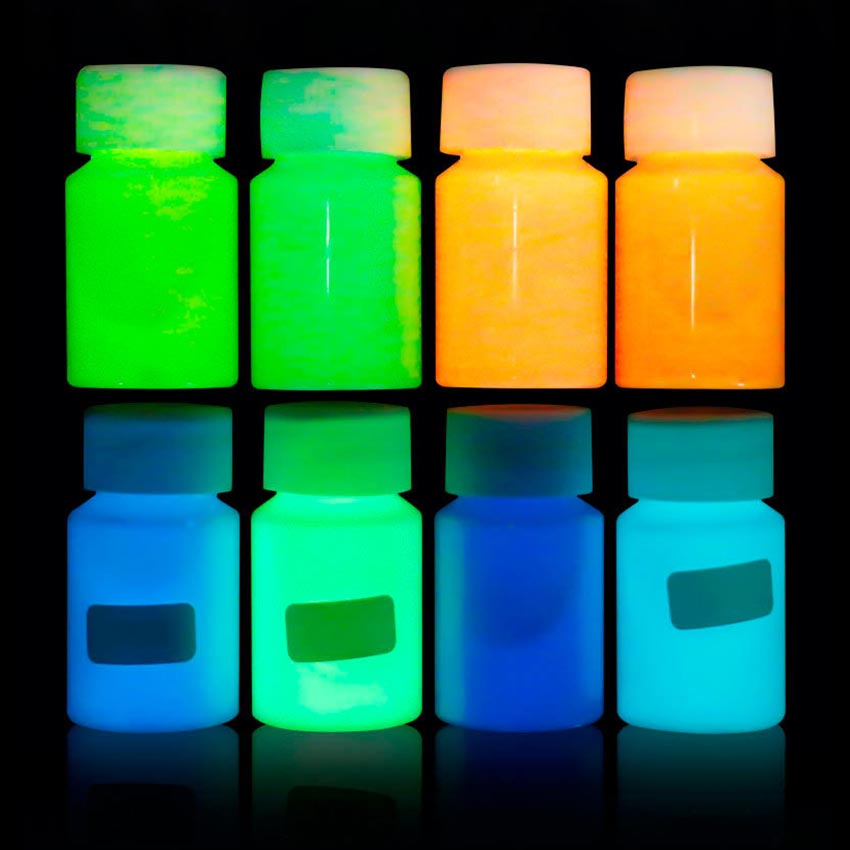 Glow In The Dark Acrylic Paint Luminous Pigment 8 Colors DIY Art