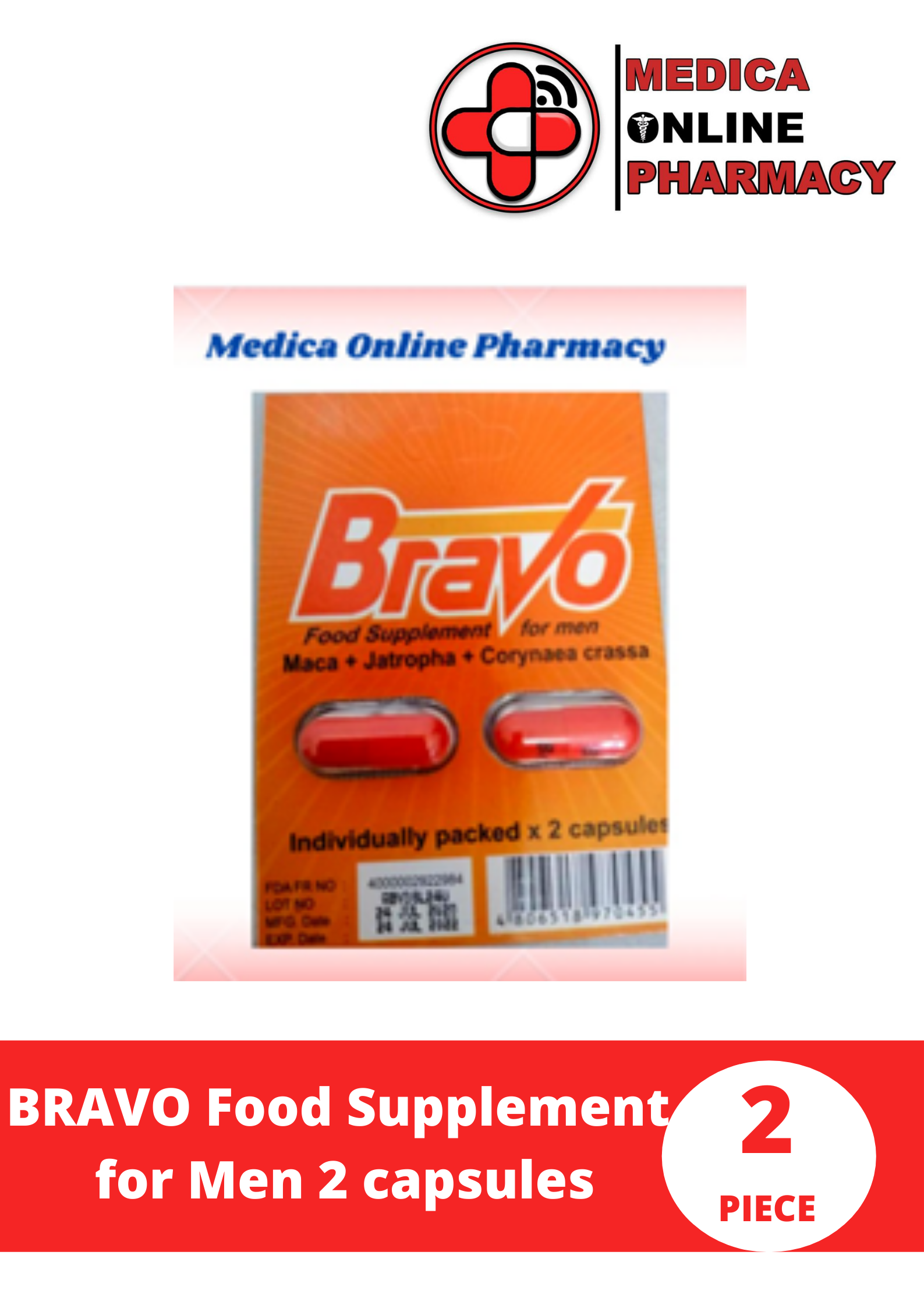 BRAVO Food Supplement for Men 2 capsules Lazada PH