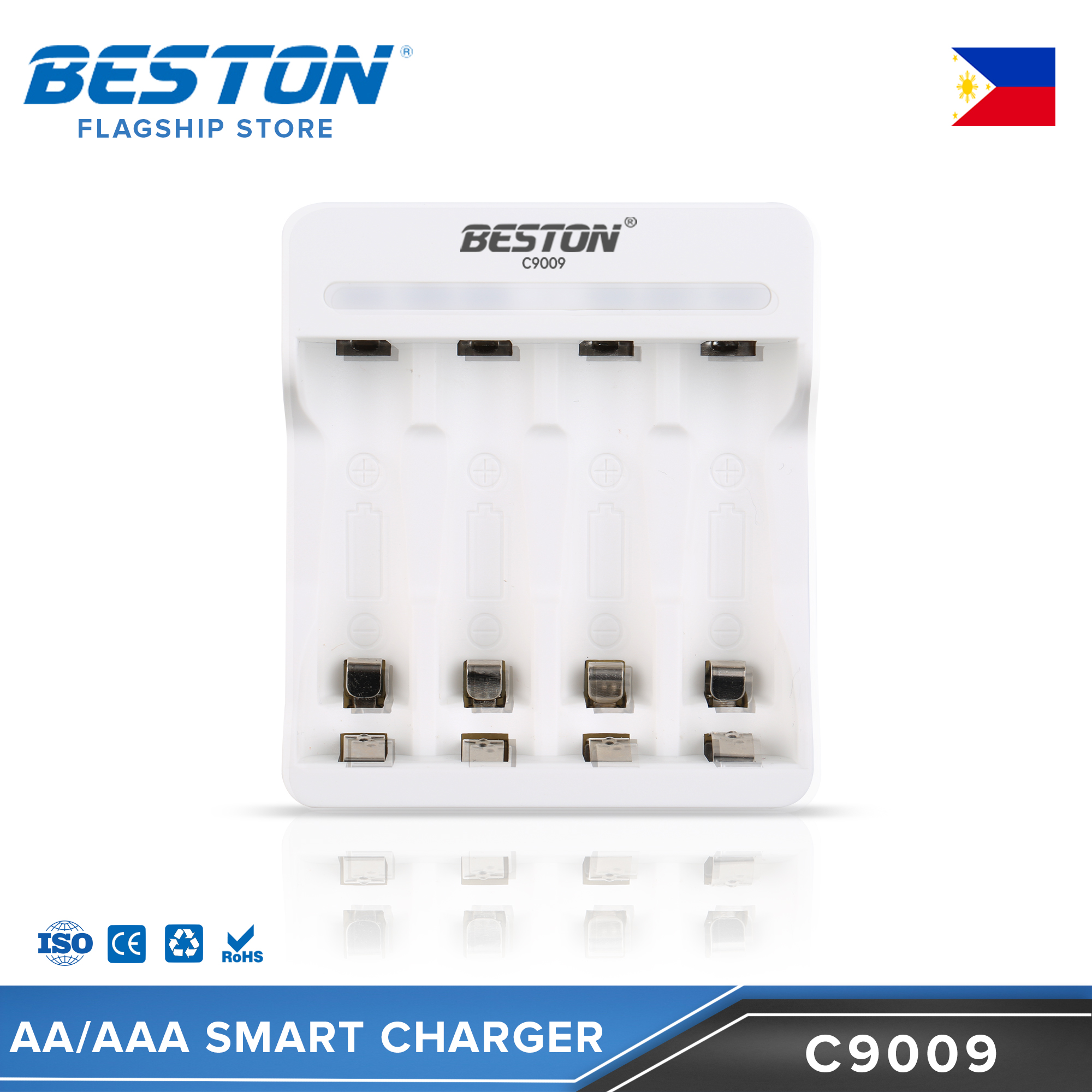Beston C9009 4-Bay Battery Charger for AA AAA Rechargeable