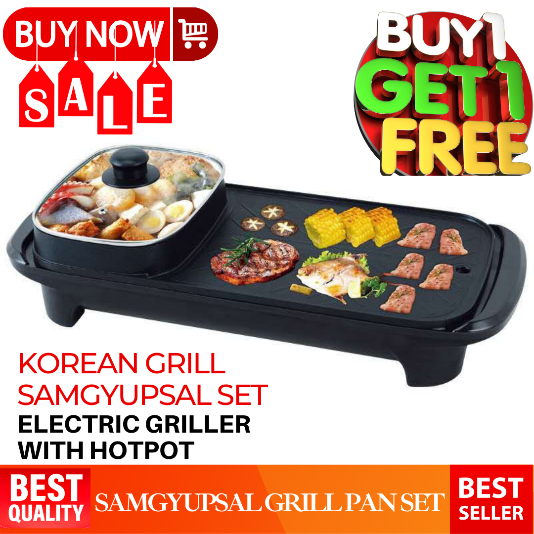 Samgyupsal Electric Grill 2 in 1 Korean Samgyupsal Electric With Oil Drainage Samgyupsal