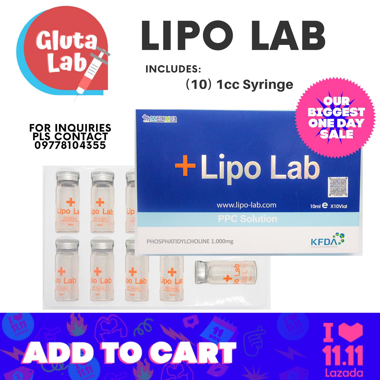 GLUTA LAB LIPOLAB/ LIPO LAB for Mesolipo therapy (whole box w/ 1 cc