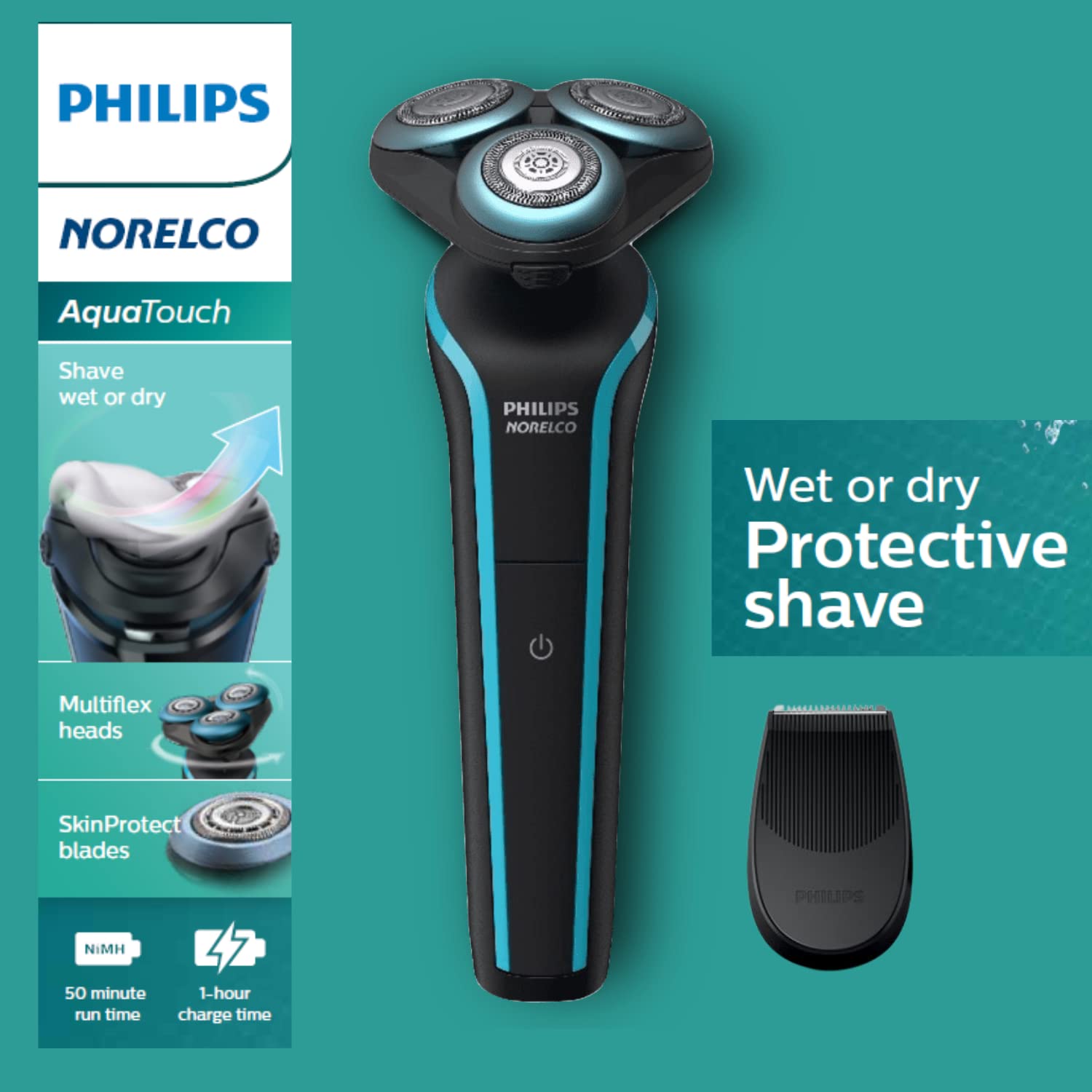 Rechargeable Wet deals & Dry Shaver with Click-On Precision Trimmer, S5767/87