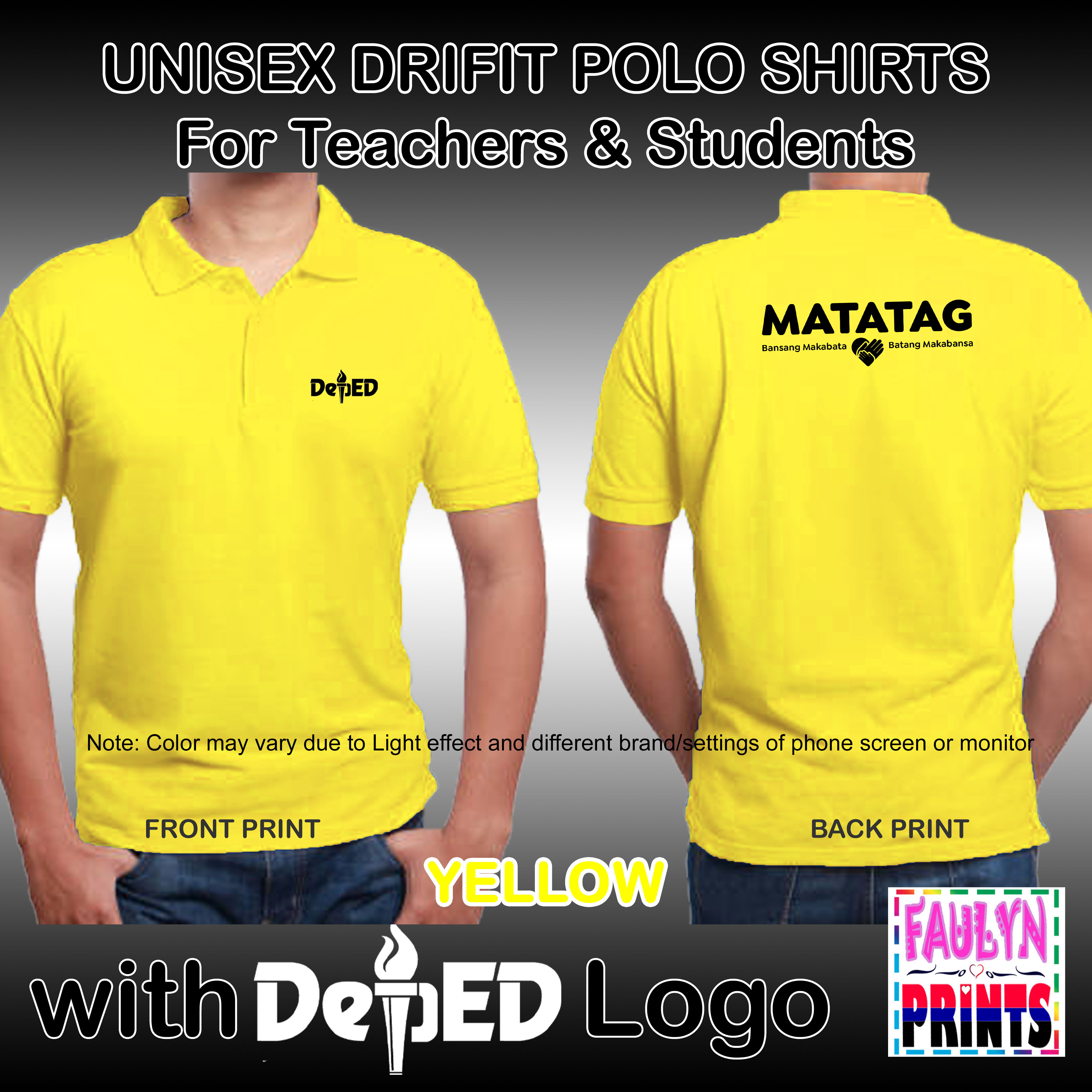 DepED MATATAG Printed on QUALITY DRIFIT COLORED UNISEX POLO SHIRTS for ...