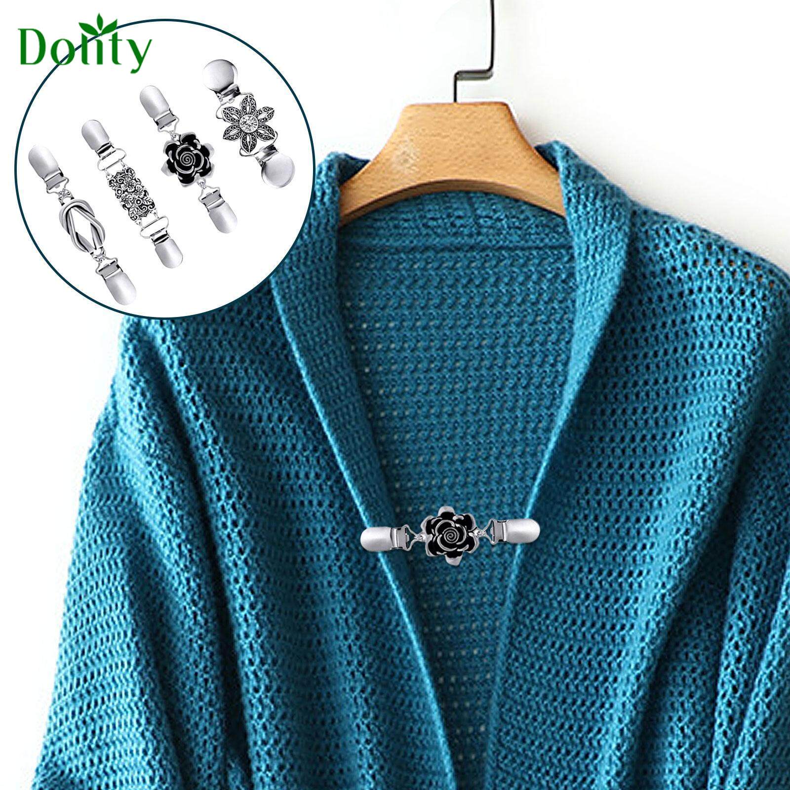 Dolity 4 Pieces Fashion Duck Clips Cardigan Collar 4 Styles for Blouse