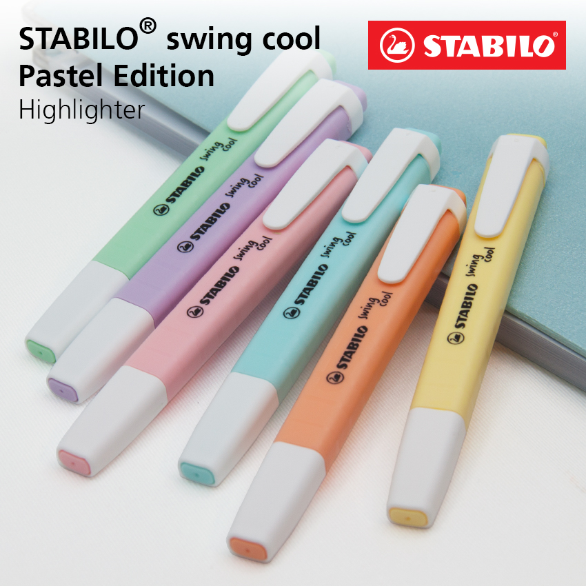 Stabilo Swing Cool Highlighter Pen Permanent Subrayadores Color Pastel  Markers Journal Supplies Surligneur Art Stationery