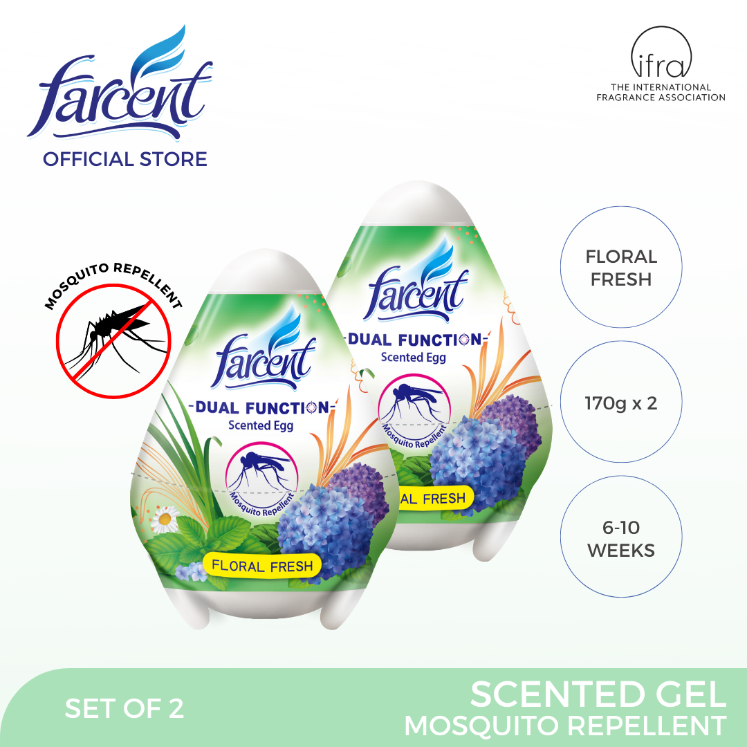 Farcent Scented Egg + Mosquito Repellent Floral Fresh Set of 2 (170g