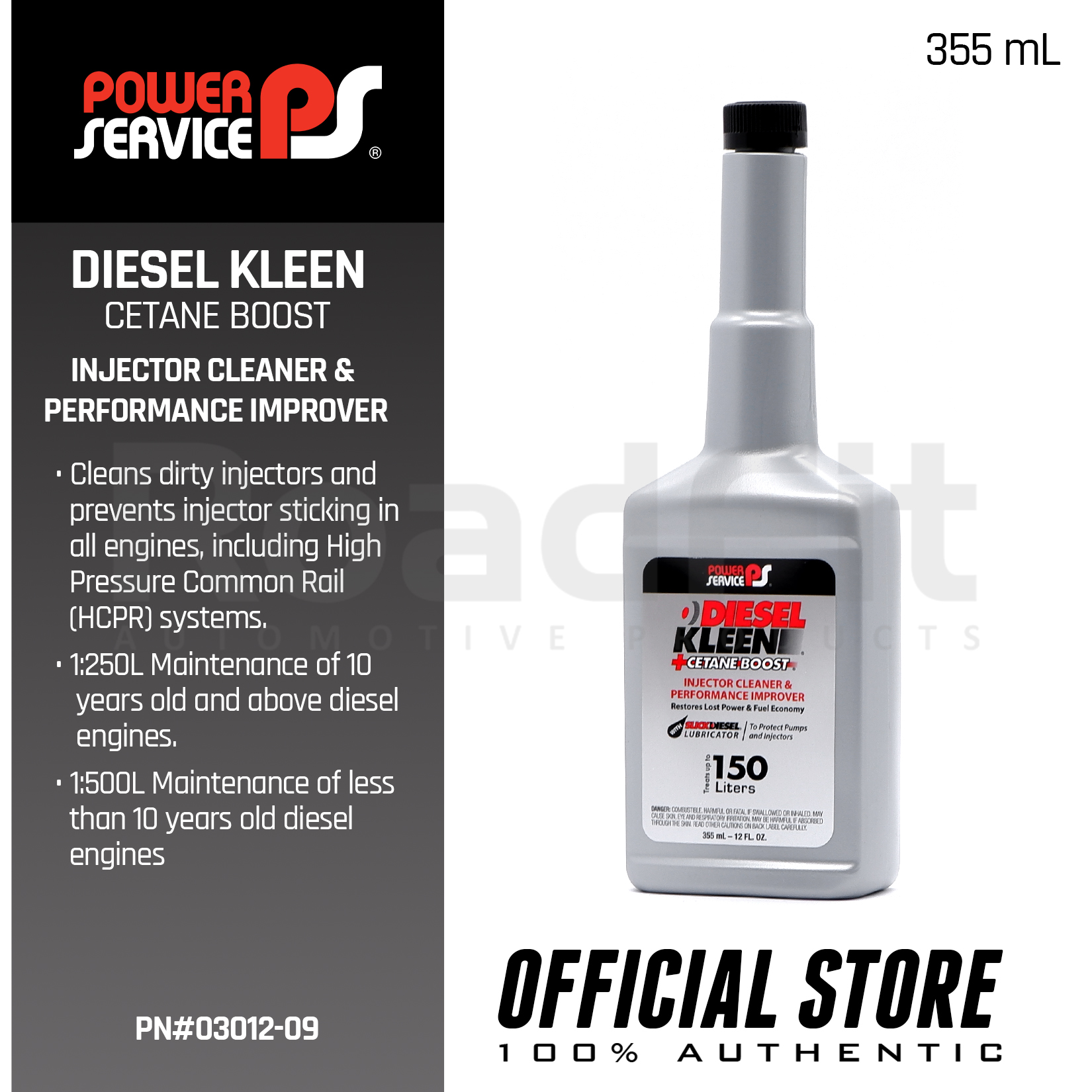 Power Service Diesel Kleen Injector Cleaner + Cetane Boost Fuel Additive for Diesel 355ml 03012