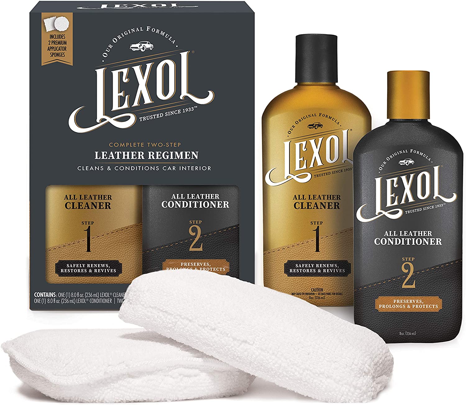 Lexol Complete TwoStep Leather Regimen Cleans & Condition Car Interior