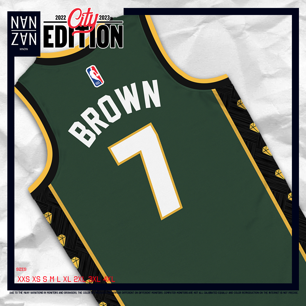 NANZAN 2022-23 City Edition NBA BOSTON CELTICS Jaylen Brown Sublimation  Premium Jersey