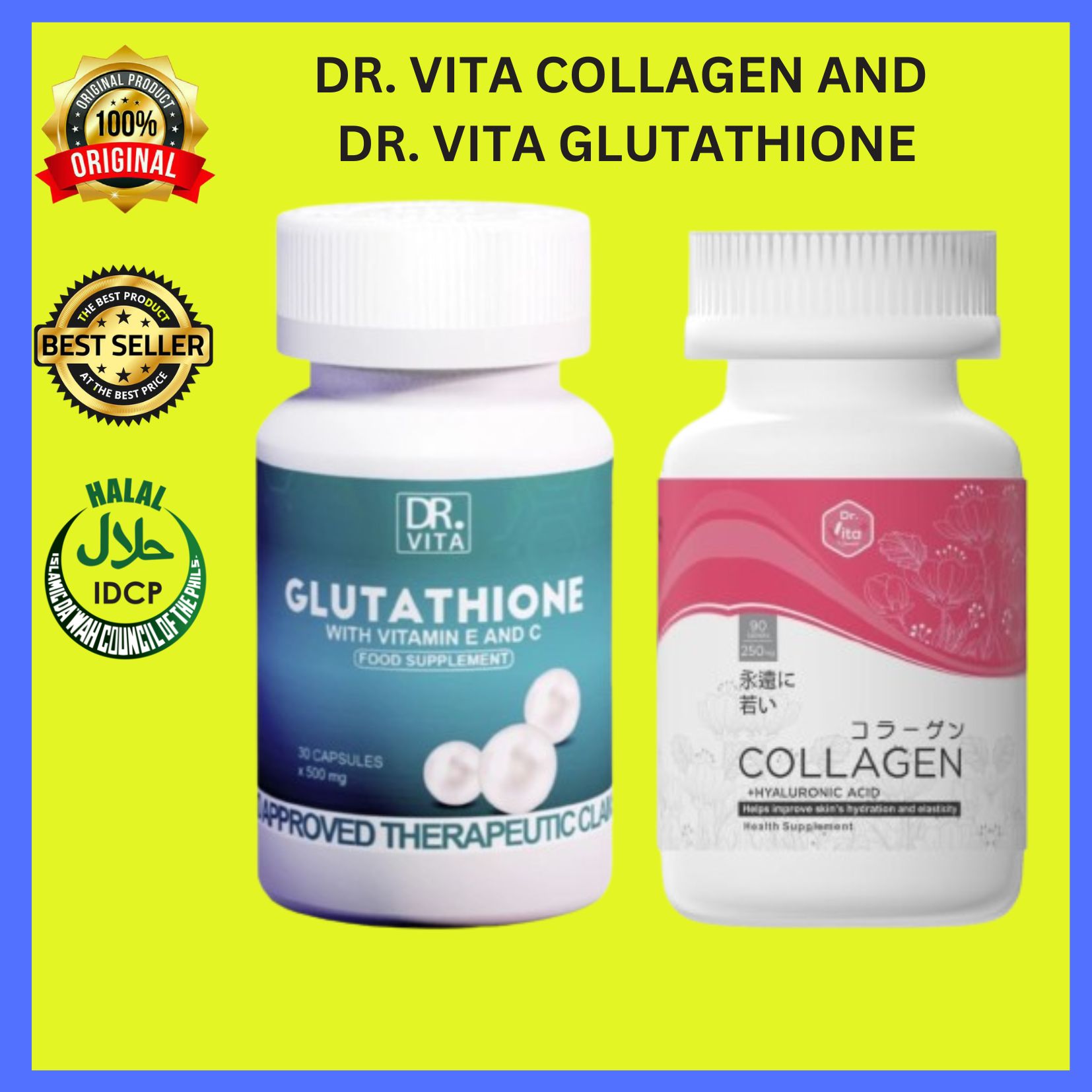 dr vita glutathione Dr. Vita Glutathione and Dr. Vita Collagen (Special Offer) Vitamin E And  Collagen Supplements 90-Day Supply Of Capsules Natural Antioxidant For Skin  Health Multi-Pack Glutathione Tablets - Lazada