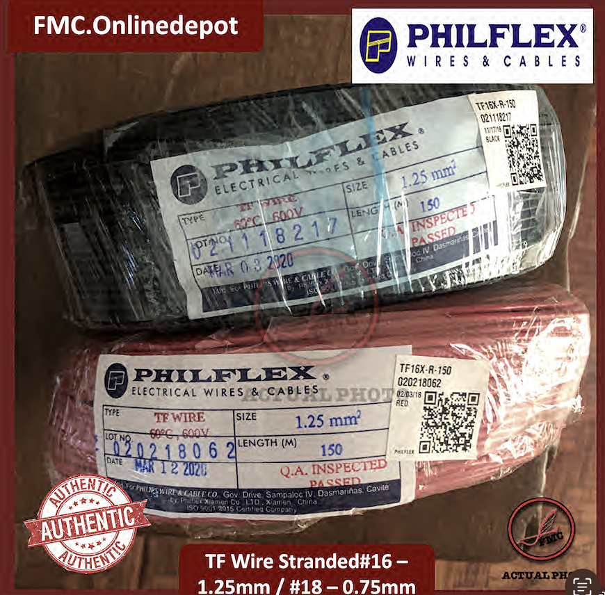 PHILFLEX - TF Wire 0.75mm #18 / 1.25mm Stranded #16 (Thermoplastic ...