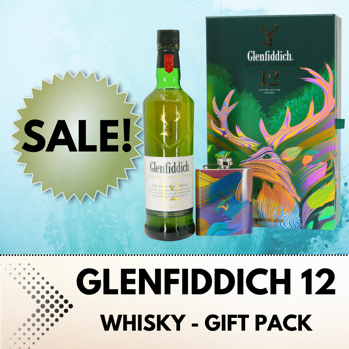 Glenfiddich 12 Year Old - Single Malt Scotch Whisky - 1 L