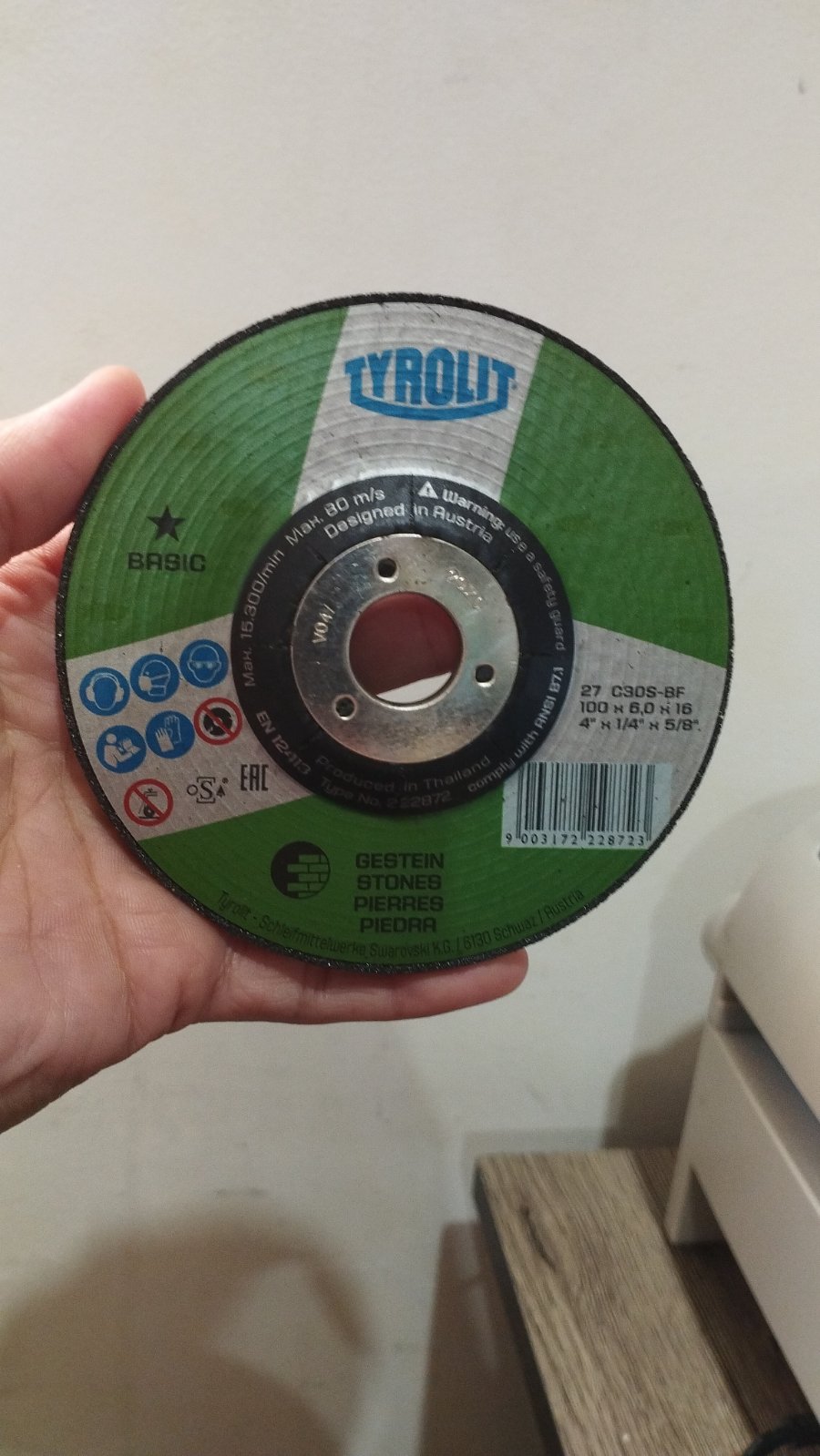 Tyrolit Stone & Cement Grinding , Depressed Disc 4" (Authentic