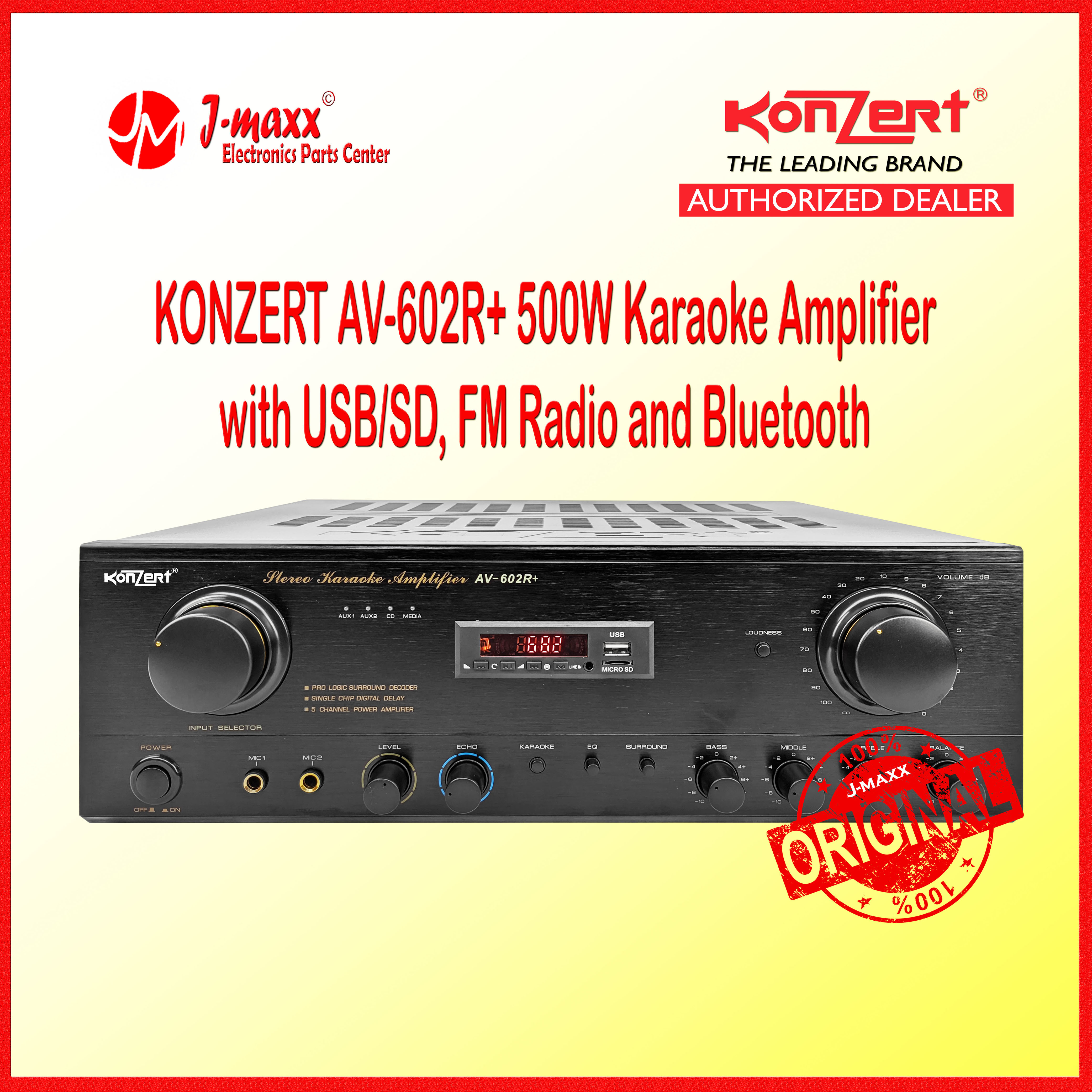 KONZERT AV602R+ 500W Karaoke Amplifier with USB/SD, FM Radio and