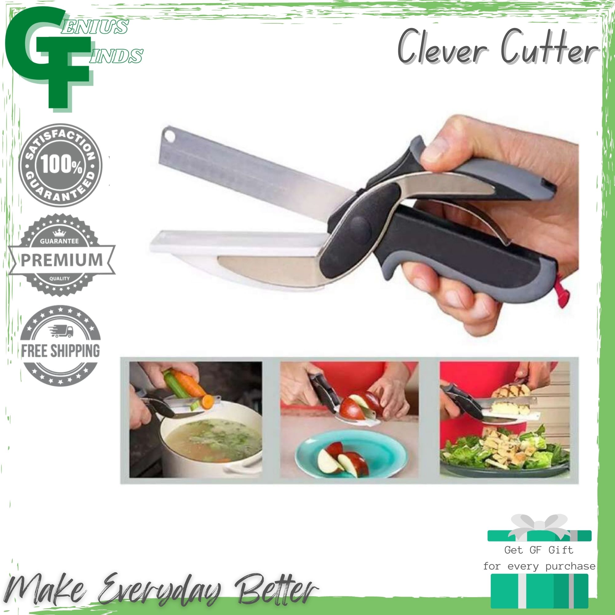 Genius Finds CLEVER CUTTER 2 in 1 Clever Cutter Knife & Cutting