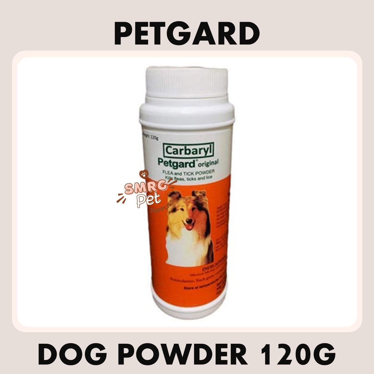 Petgard Flea and Tick Powder 120g Carbaryl Kills Fleas Ticks and Lice