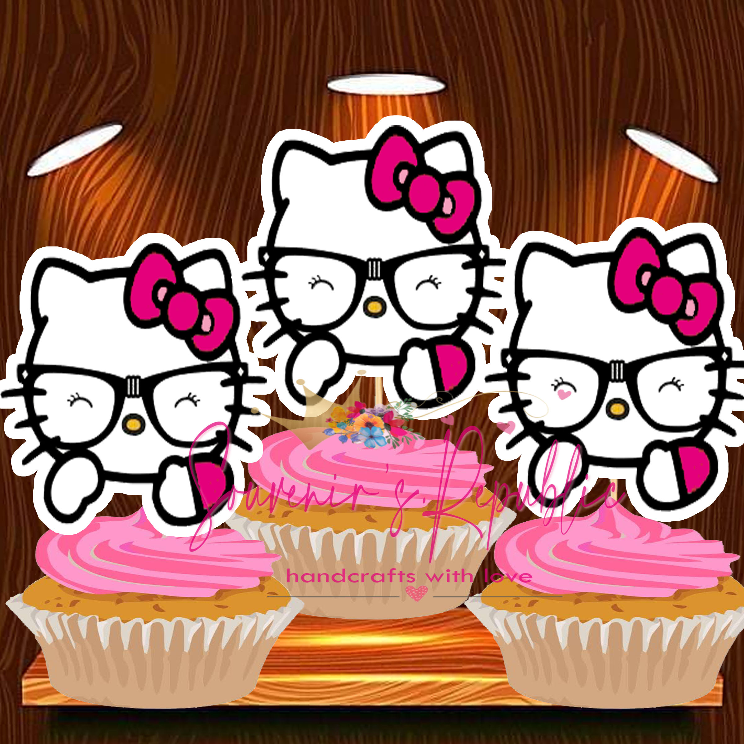 Hello Kitty Cupcake Toppers