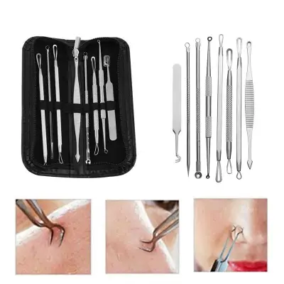 Professional Black head Remover Tool Kit Stainless Steel Blackhead Acne Comedone Pimple Blemish Extractor Beauty Tool