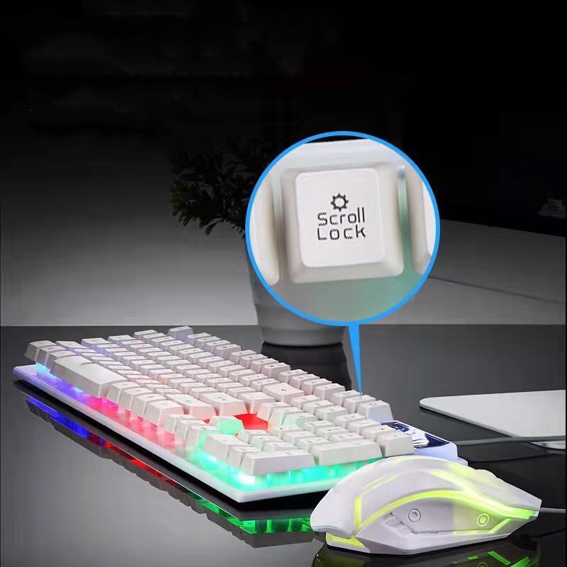 SYCAT S01 PC keyboard Set white Gaming Keyboard and Mouse Set for