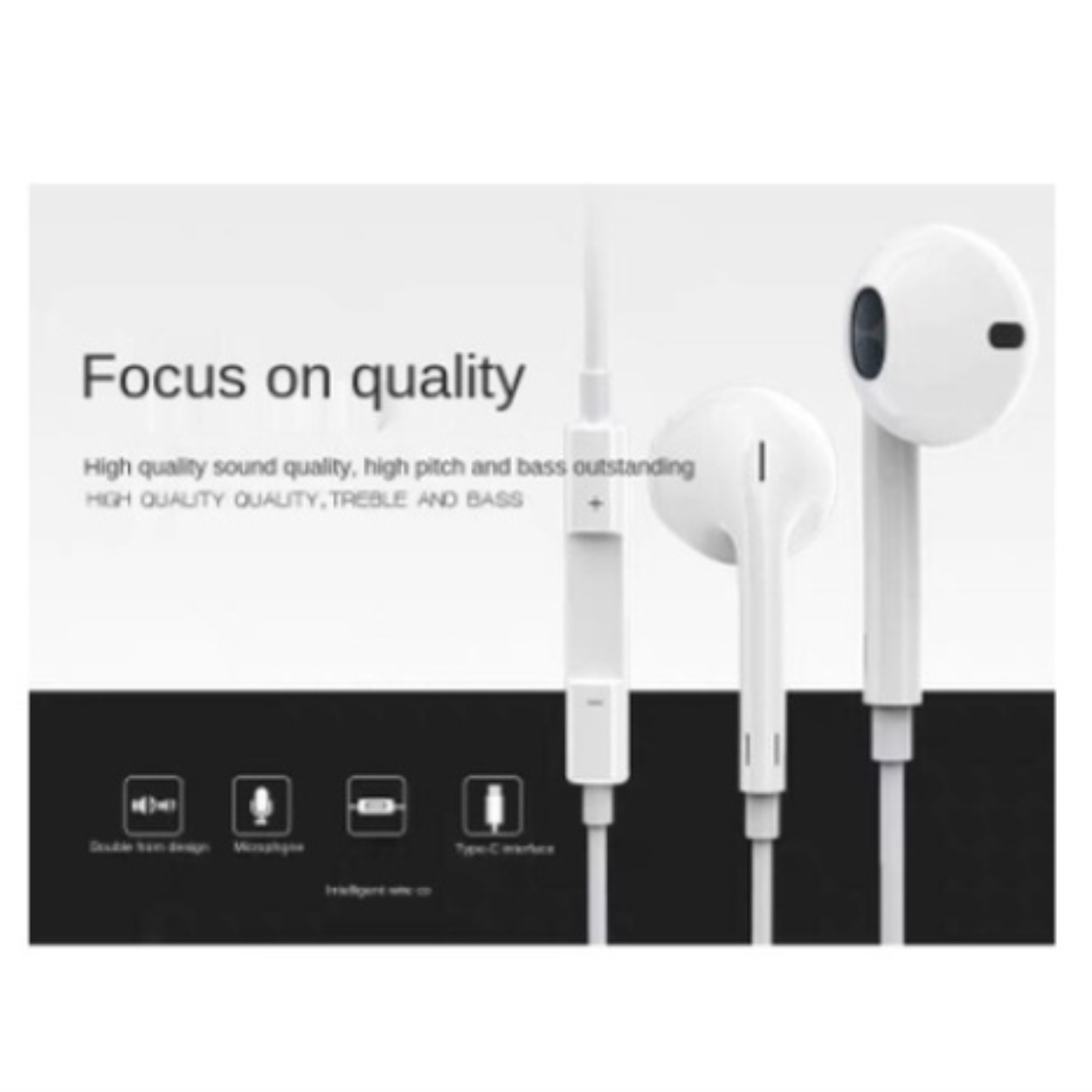 Type C Earphones high quality HIFI Heavy bass With Microphone Lazada PH