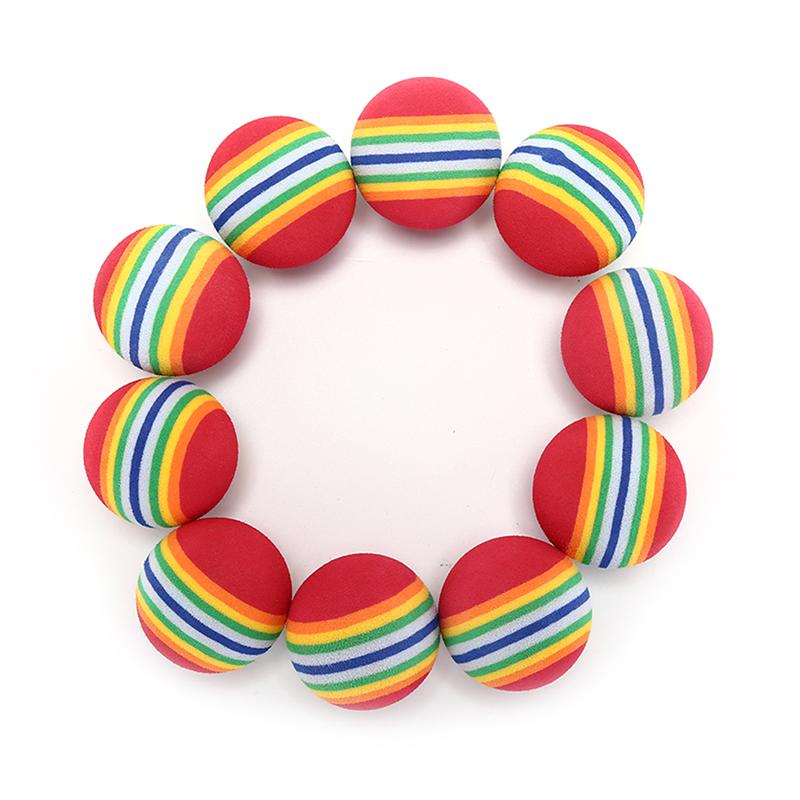 Sanba 10Pcs Rainbow Stripe foam Sponge Golf Balls Swing Practice Training Aids
