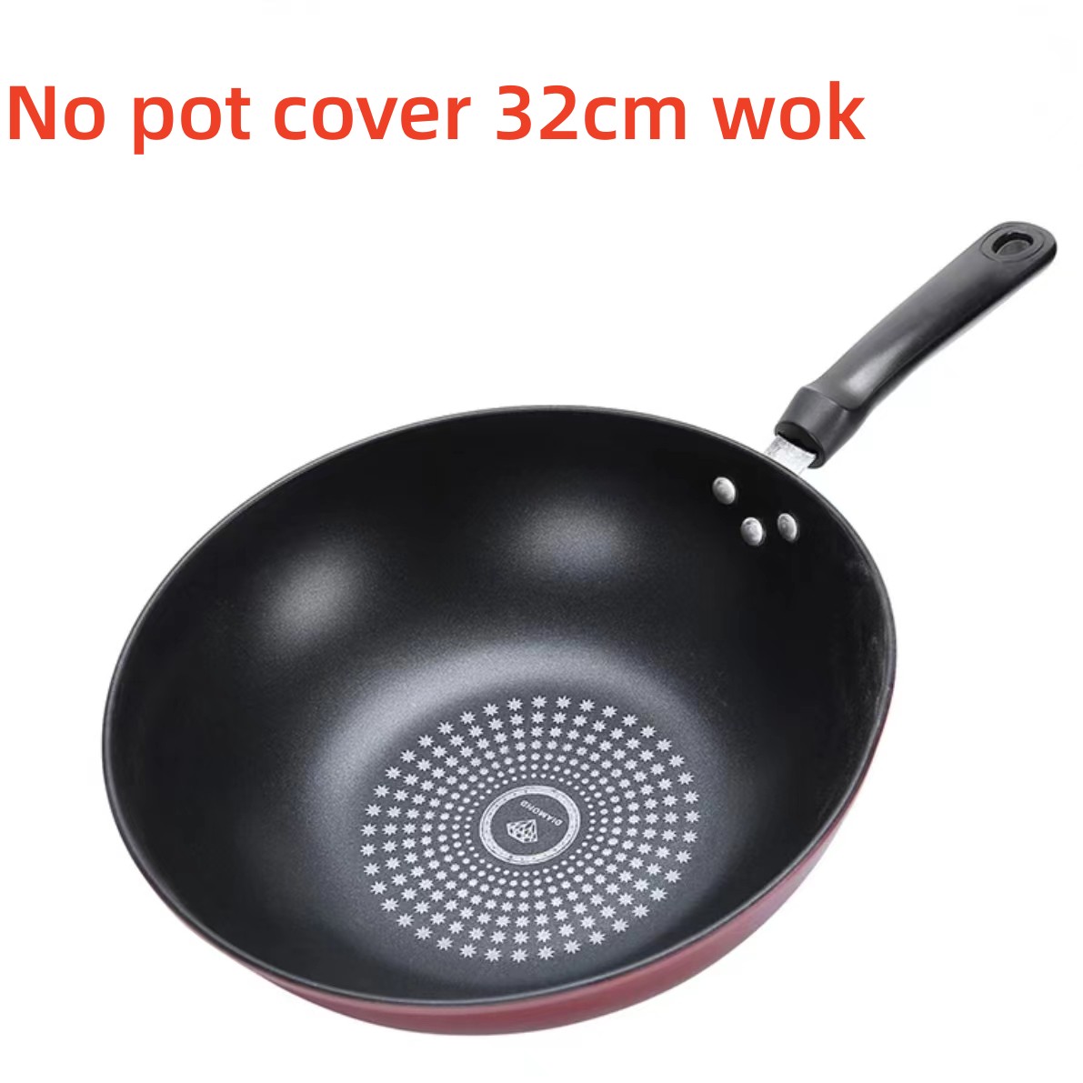 HLW 32cm/34cm Nonstick Diamond Frying Pan Kitchen Iron Frying Pan for