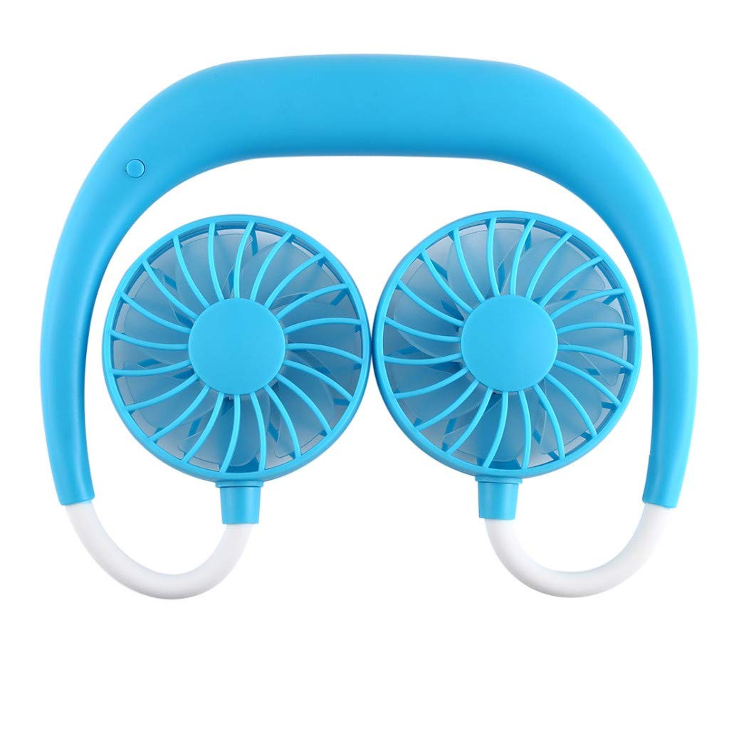 Neck Fan Portable USB Mini Fan Rechargeable Neckband Lazy Neck Hanging