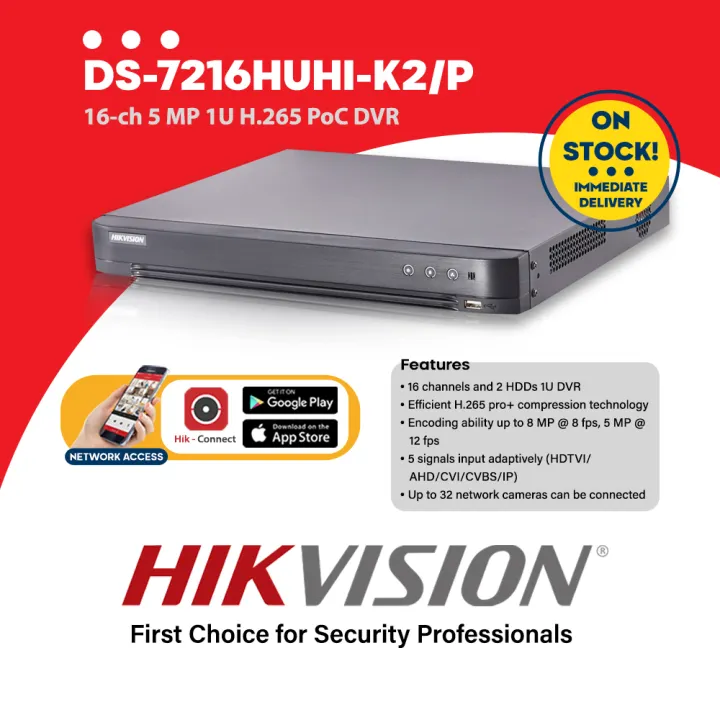 Hikvision Ds 7216huhi K2 P 16 Channel Turbo Hd Dvr Lazada Ph