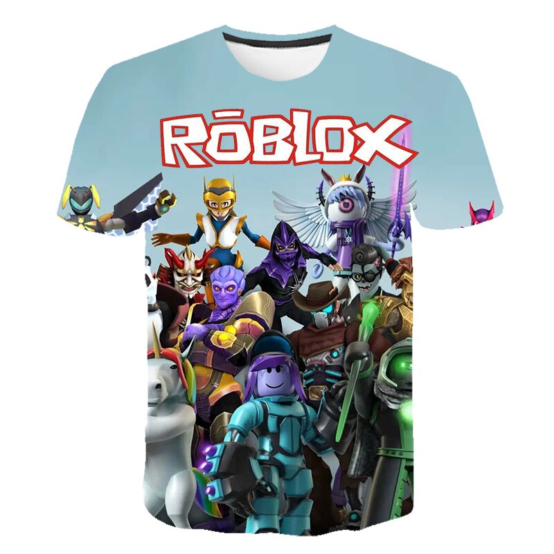 New Children Tshirt Cartoon Roblox Game Printing Kids Clothes Summer White  Tops Fashion Boys/girls T Shirt Clothing - Animation Derivatives/peripheral  Products - AliExpress