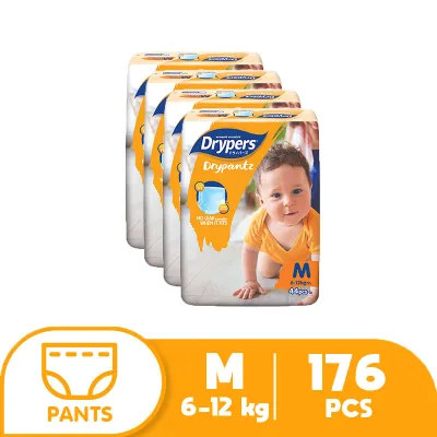 Drypers DryPantz Medium (6-11 kg) - 44 pcs x 4 packs (176 pcs) - Diaper Pants