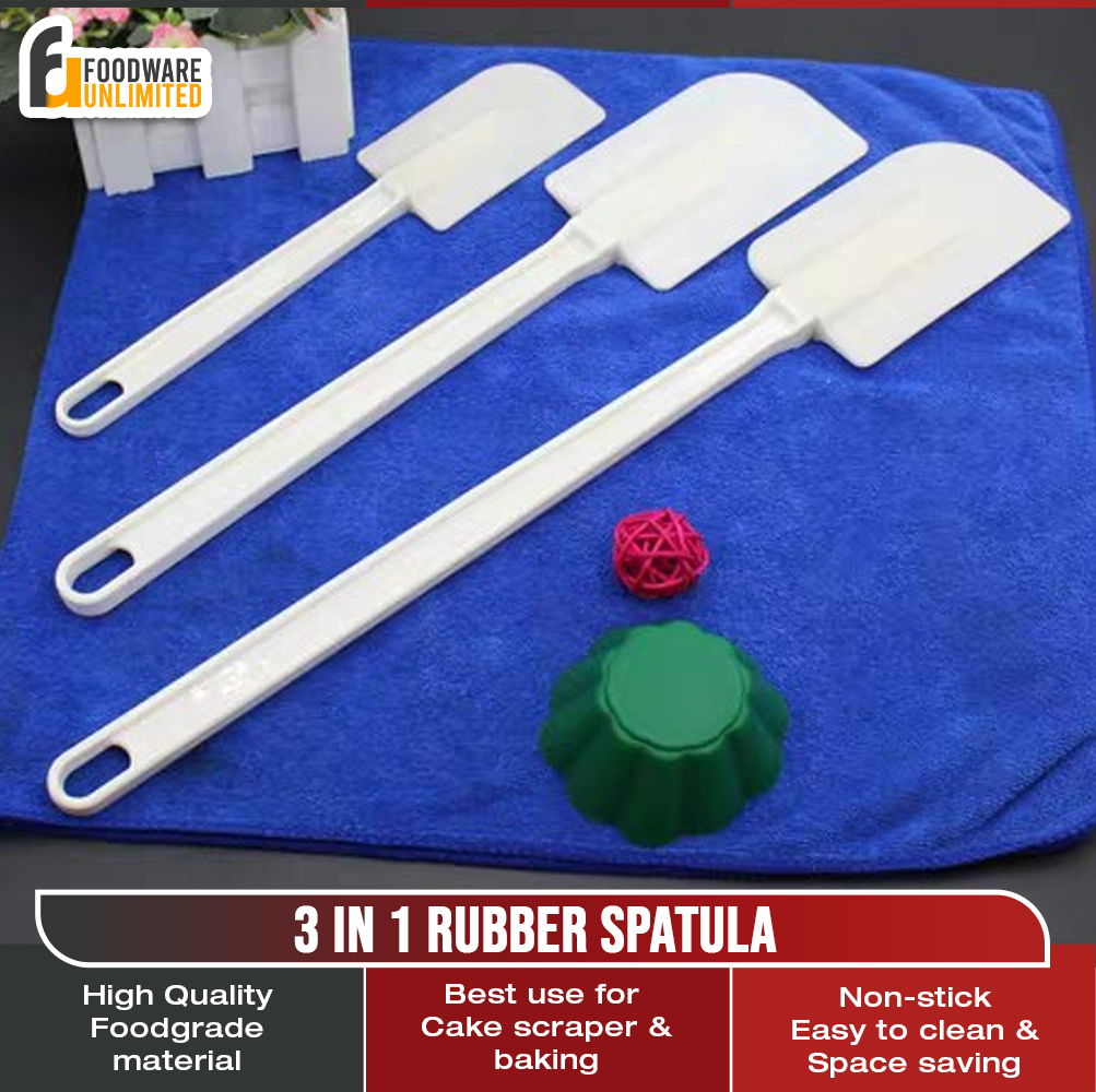 3pcs Silicone Spatula NonStick Cake Rubber Scraper Cooking & Baking