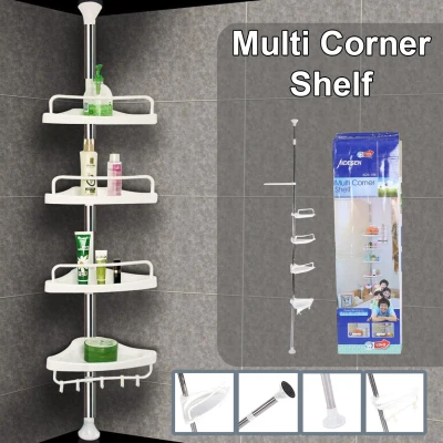 xieshop Adjustable Bathroom Corner Pole Caddy Shower Organizer multi corner shelf