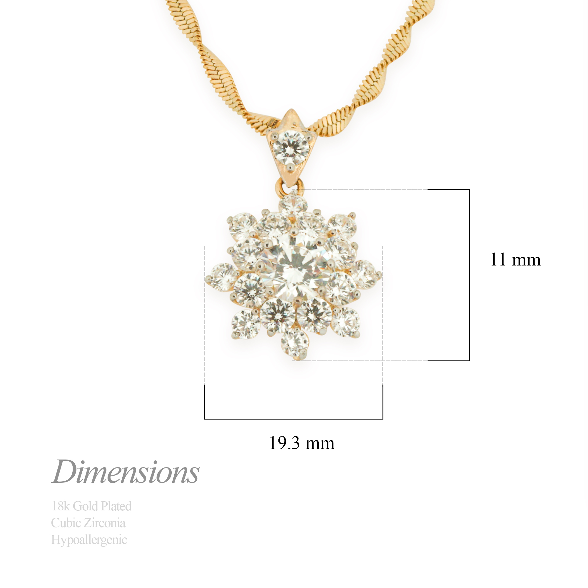 Mikana 18k Gold Plated Hayame Pendant 