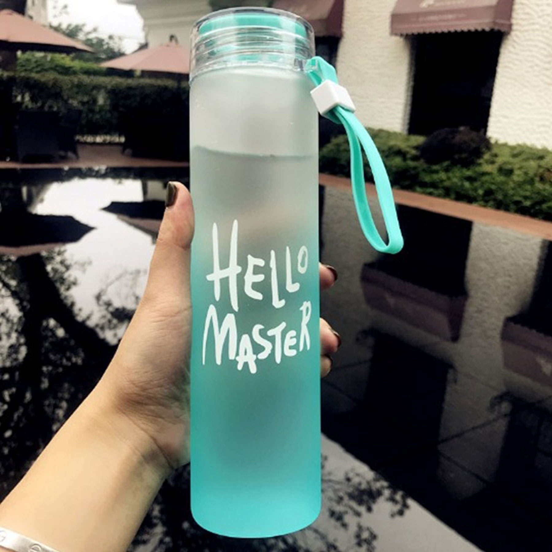 AVINAS 300mL Hello Master Color Cup Creative Glass Water Bottle with