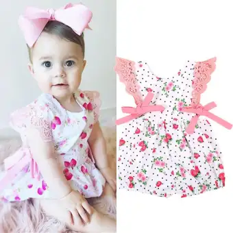 baby girl strawberry romper